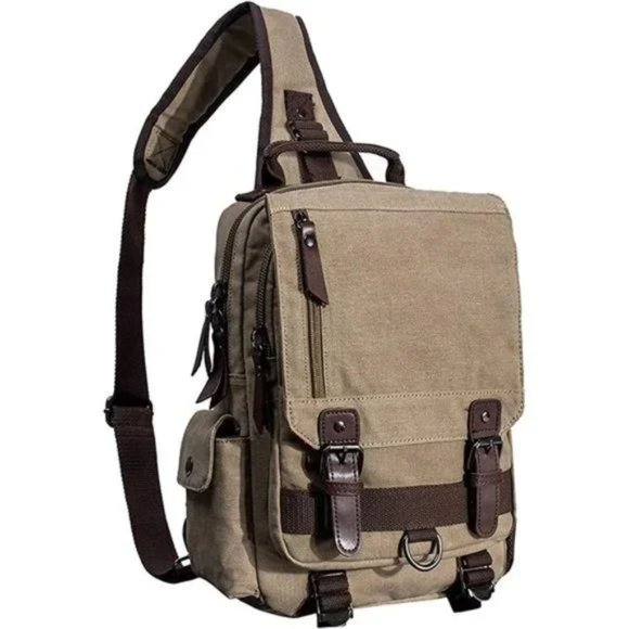 Boutique Other - New Canvas Cross Body Messenger Bag Shoulder Sling Backpack Travel Rucksack